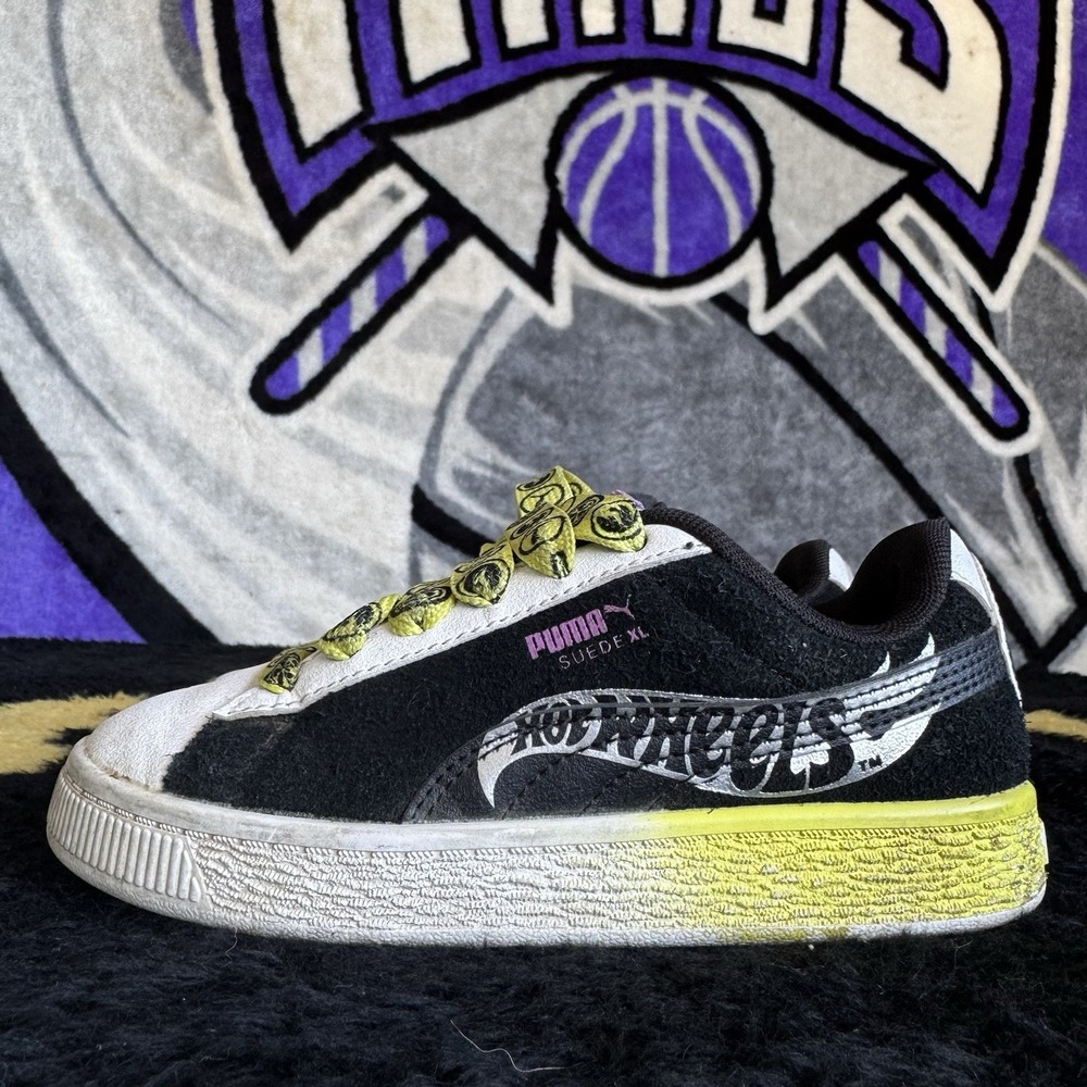 Size 13c - Puma Kids's Hot Wheels™ Suede XL Sneakers 401402 01 Black